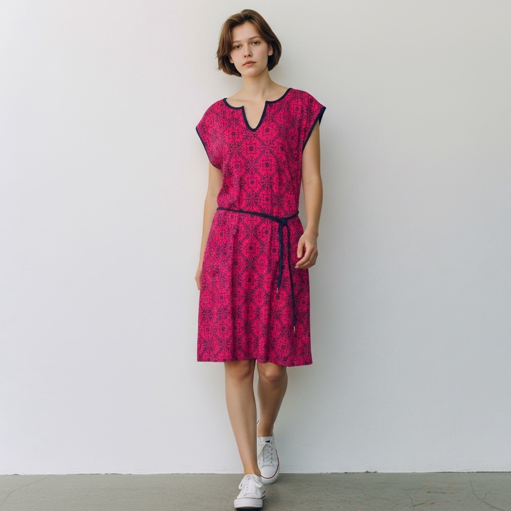 Tommy Hilfiger | NWT Short-Sleeve Belted Midi Dress M